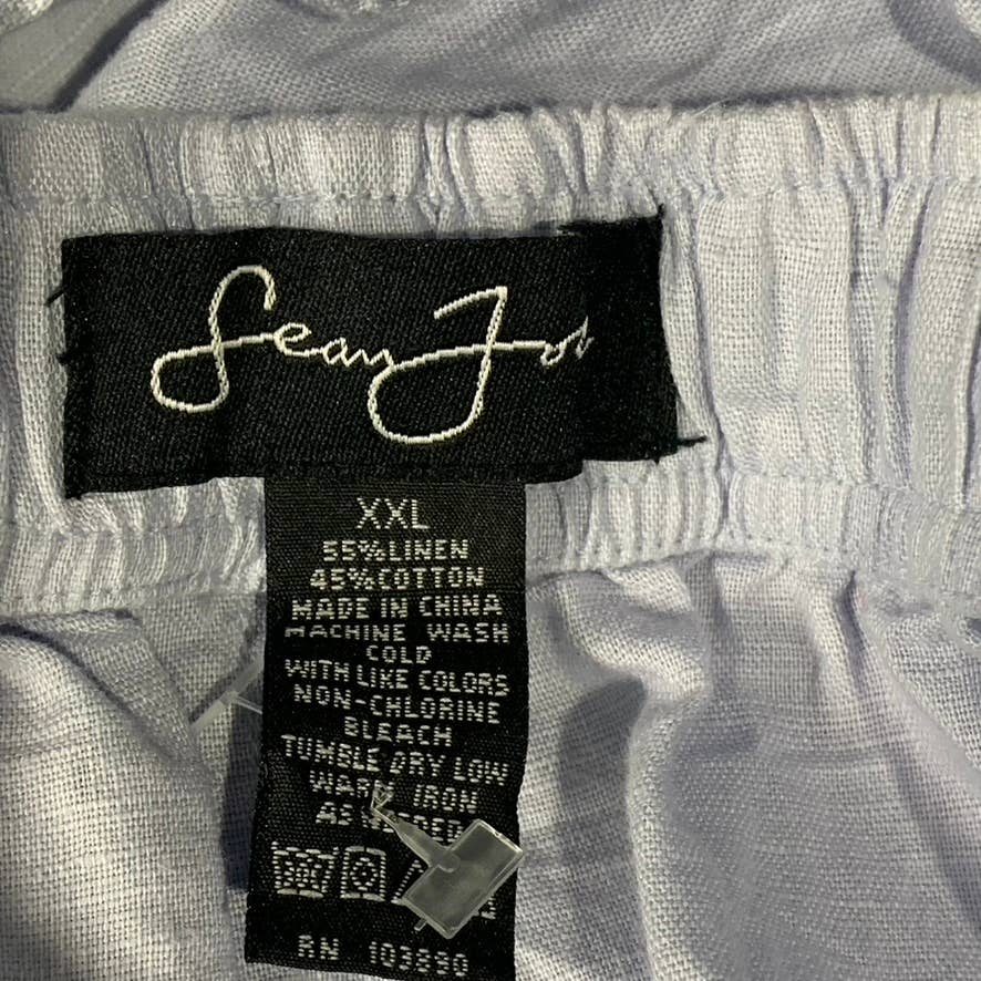 SEAN JOHN Men's Blue Elastic Waistband Linen Pull-On Shorts SZ 2XL