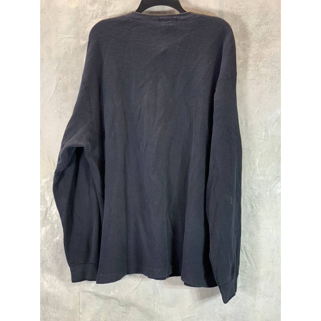 LANDS' END Men's Navy Regular-Fit Henley Long-Sleeve Shirt SZ XL