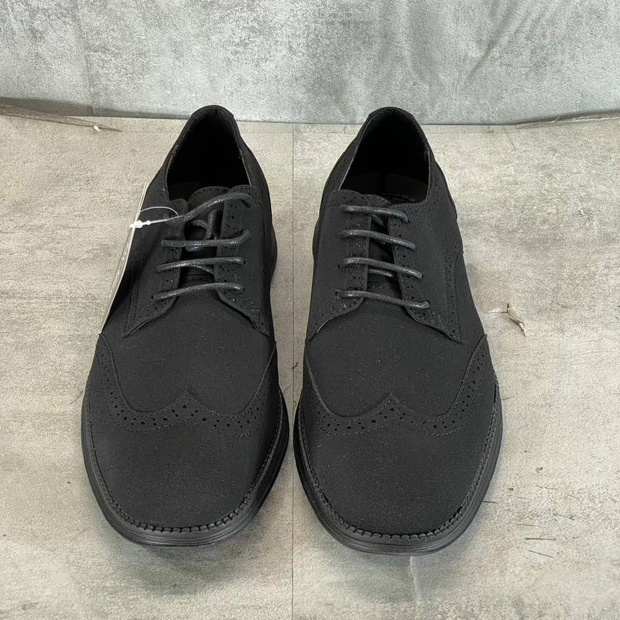 ASTON MARC Men's Black Faux-Suede Lark Wingtip Lace-Up Dress Shoes SZ 9