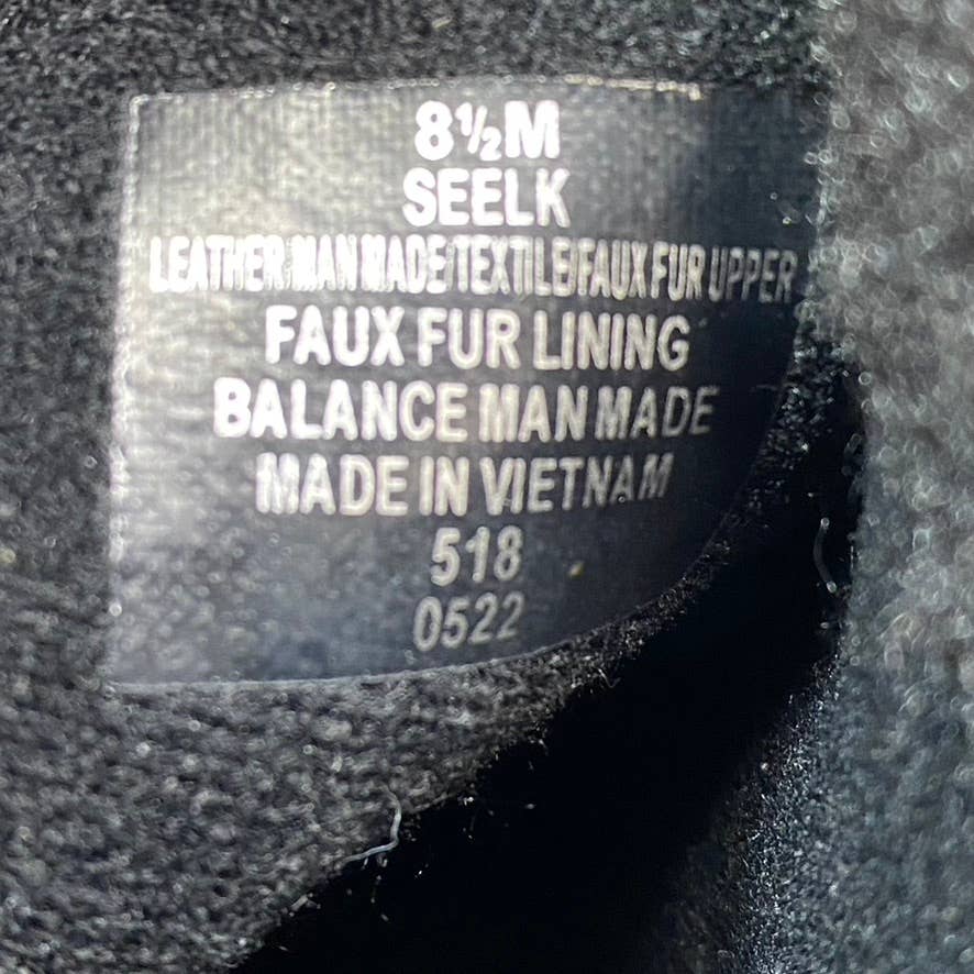 EASY SPIRIT Women's Black Faux-Fur Seelk Round-Toe Side-Zip Ankle Boots SZ 8.5