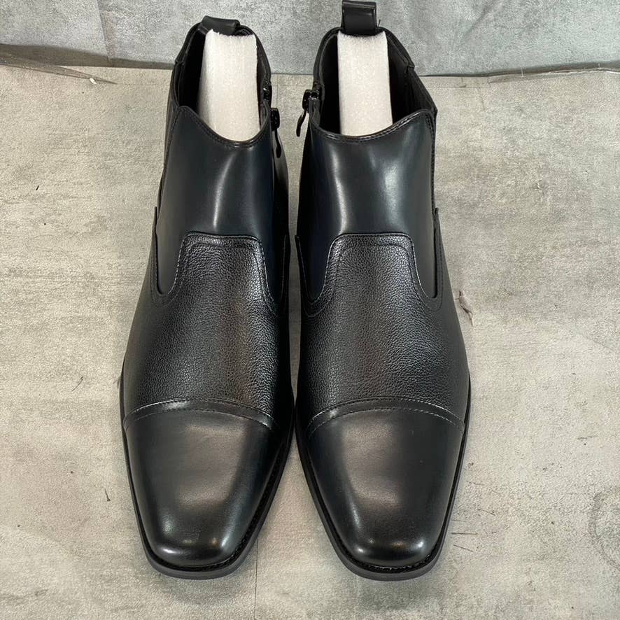 VANCE CO. Men's Wide Width Black Faux-Leather Alex Pull-On Dress Boots SZ 11W