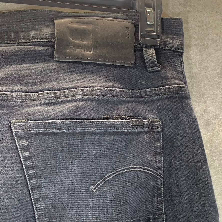 G-STAR RAW Men's Black 3301 Slim-Fit Jeans SZ 38X34
