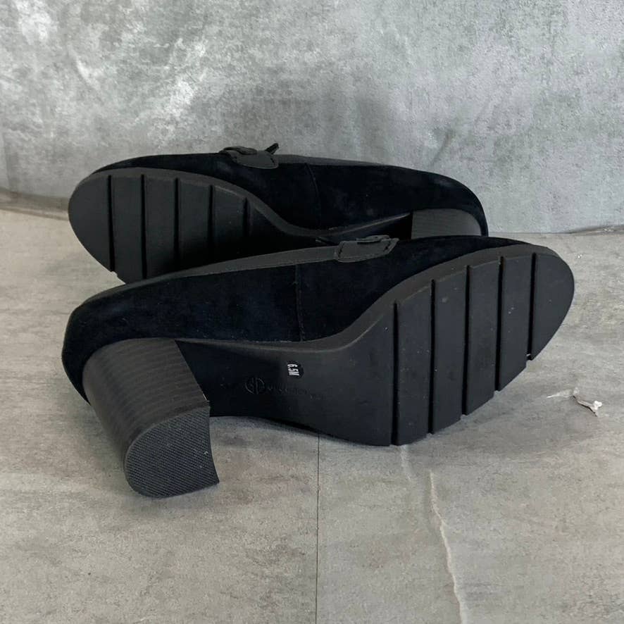 GIANI BERNINI Women's Black Suede Porshaa Round-Toe Loafer Dress Pumps SZ 6.5