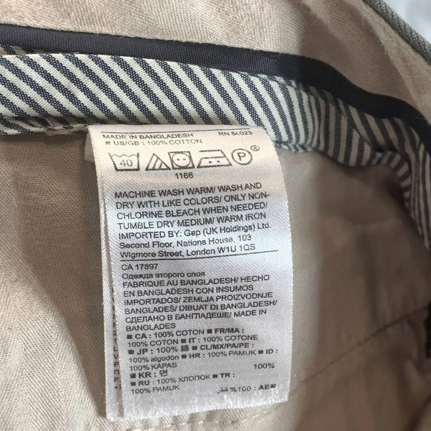 BANANA REPUBLIC Men's Gray Straight-Fit Emerson Stretch Chino Pants SZ 33X32