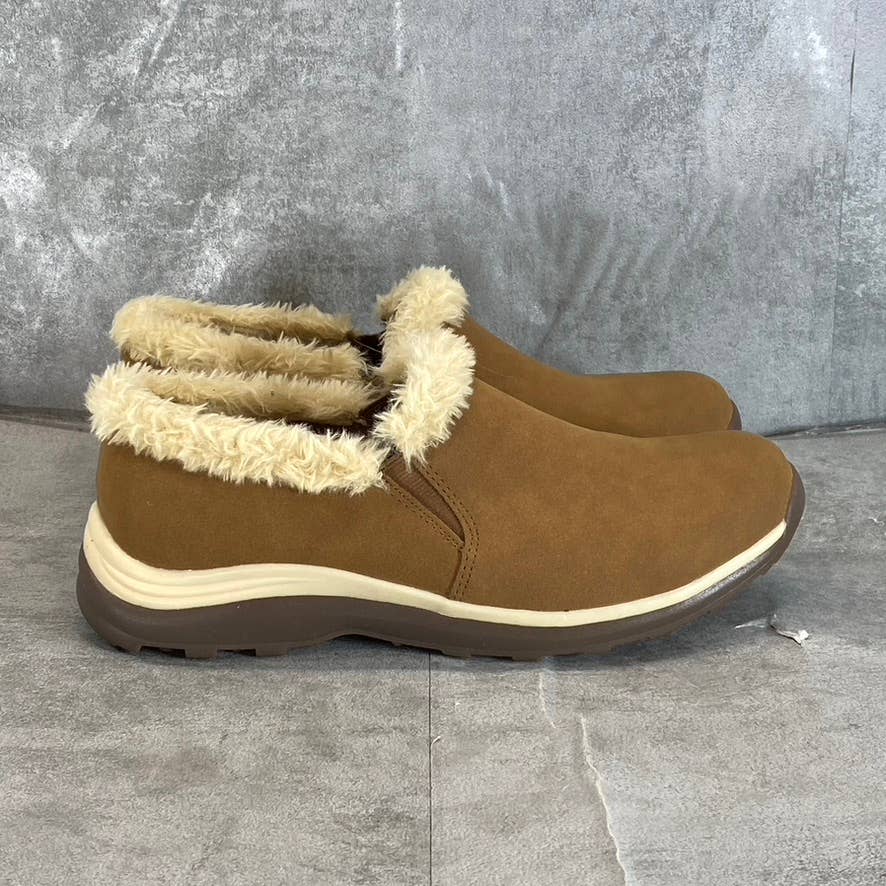 BARETRAPS Women's Cognac Yestelle Twin-Gore Faux-Fur Slip-On Shoes SZ 9