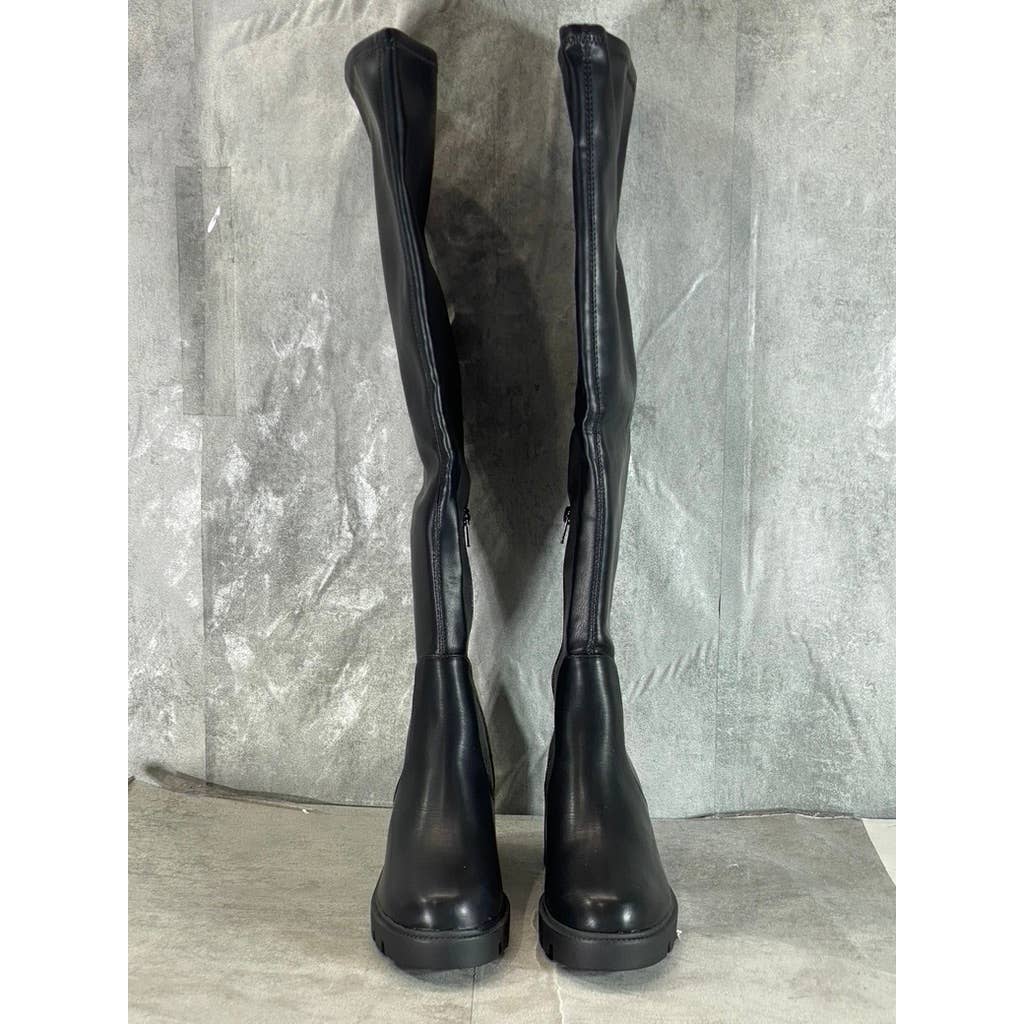 DV By DOLCE VITA Women's Black Nitro Over-The-Knee Lug-Sole Block-Heel Boots SZ8