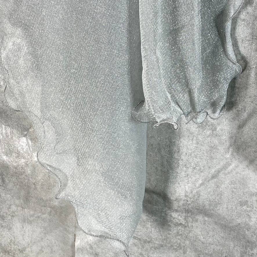 INC INTERNATIONAL CONCEPTS Women's Silver Metallic Ruffle-Edge Evening Wrap