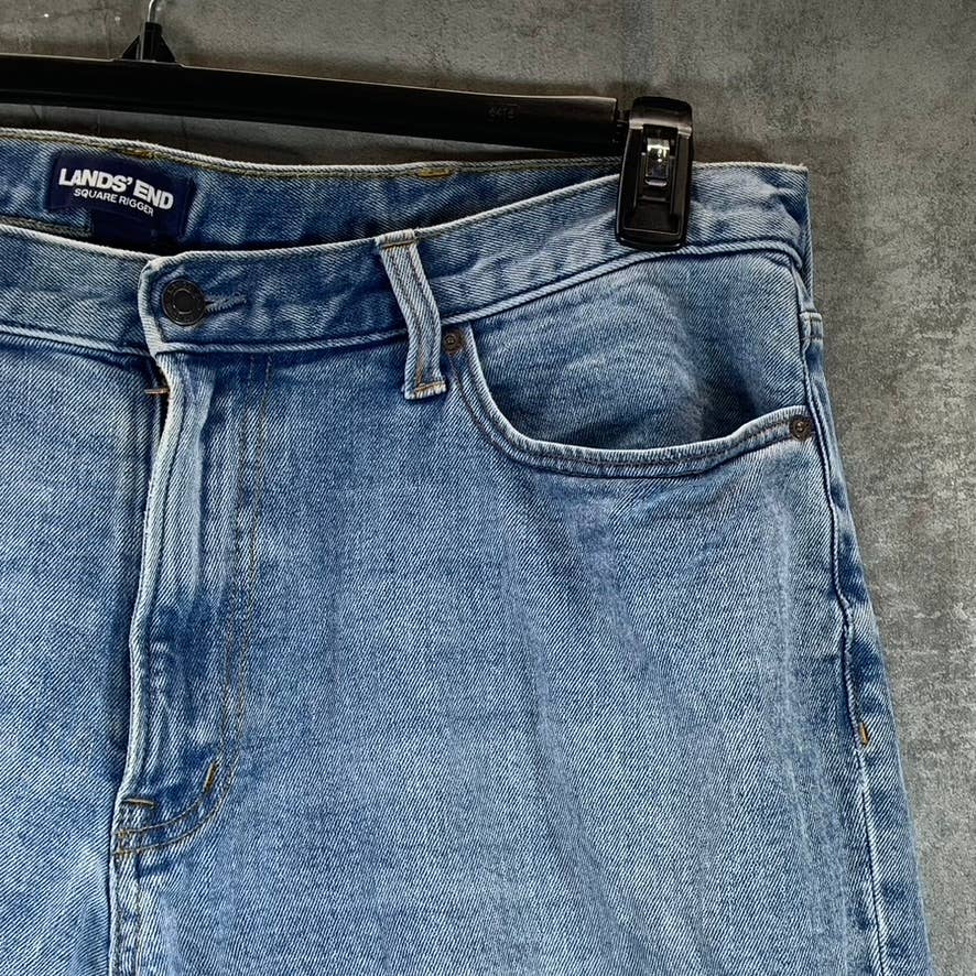 LANDS' END Men's Stone Wash Square Rigger Straight-Fit Jeans SZ 38