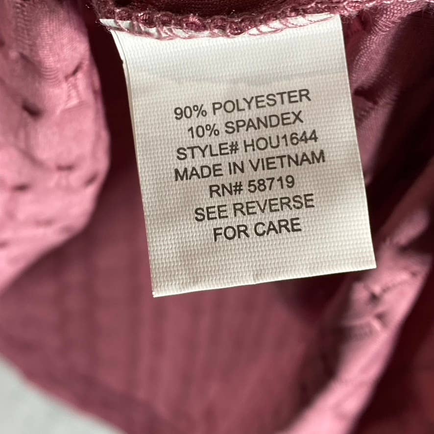 NY COLLECTION Women's Mauve Honeycomb Half-Zip 3/4 Sleeve Henley Top SZ L