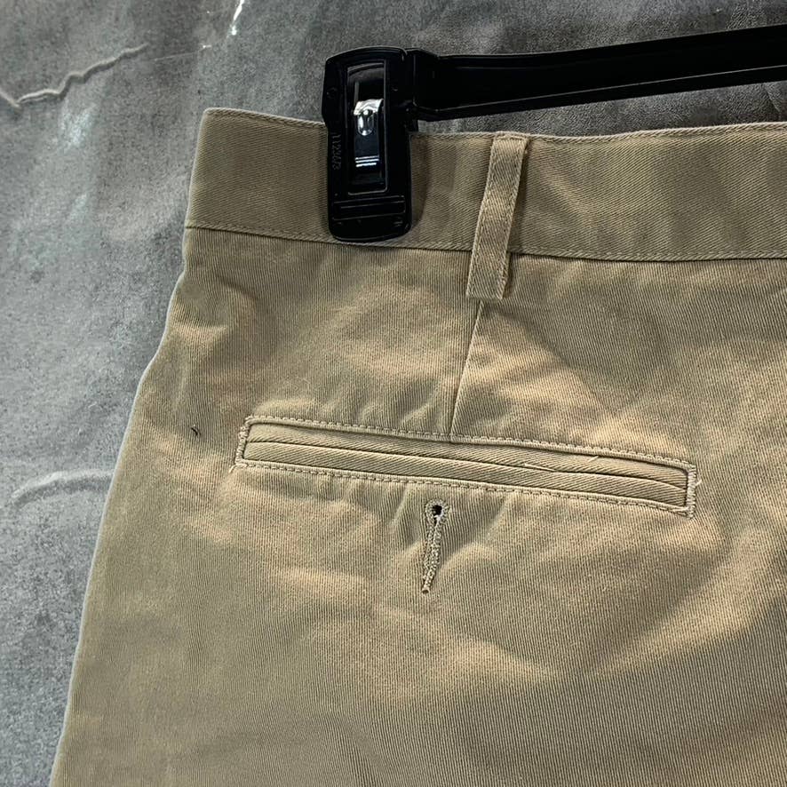 LANDS' END Men's Khaki Traditional-Fit 6" No-Iron Chino Shorts SZ 34