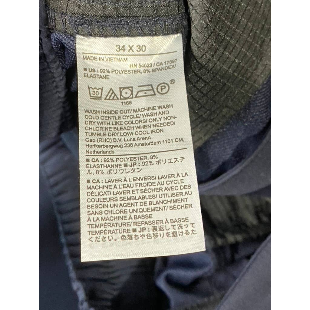 BANANA REPUBLIC Men's Navy Slim-Tapered Fit Drawstring Waist Pants SZ 34X30