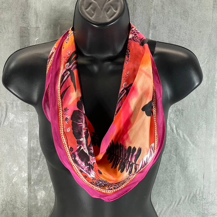 INC INTERNATIONAL CONCEPTS Women's Fuschia Palm-Print Kite Scarf SZ OS