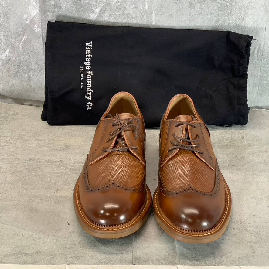 VINTAGE FOUNDRY CO. Men's Cognac Leather Clark Lace-Up Oxfords SZ 9
