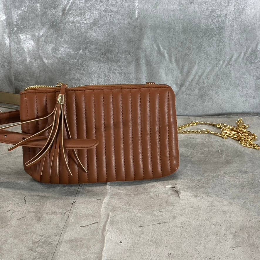 INC INTERNATIONAL CONCEPTS Women's Cognac/Gold Convertible Fanny Pack SZ L