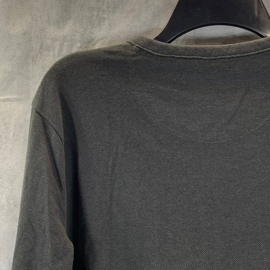 MARC ANTHONY Men's Black Slim-Fit French Terry Crewneck Long-Sleeve Shirt SZ L