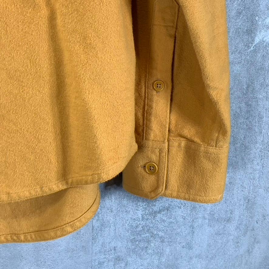 UNITED BY BLUE Men's Camel Solid Button-Up Flannel Long-Sleeve Shirt SZ L