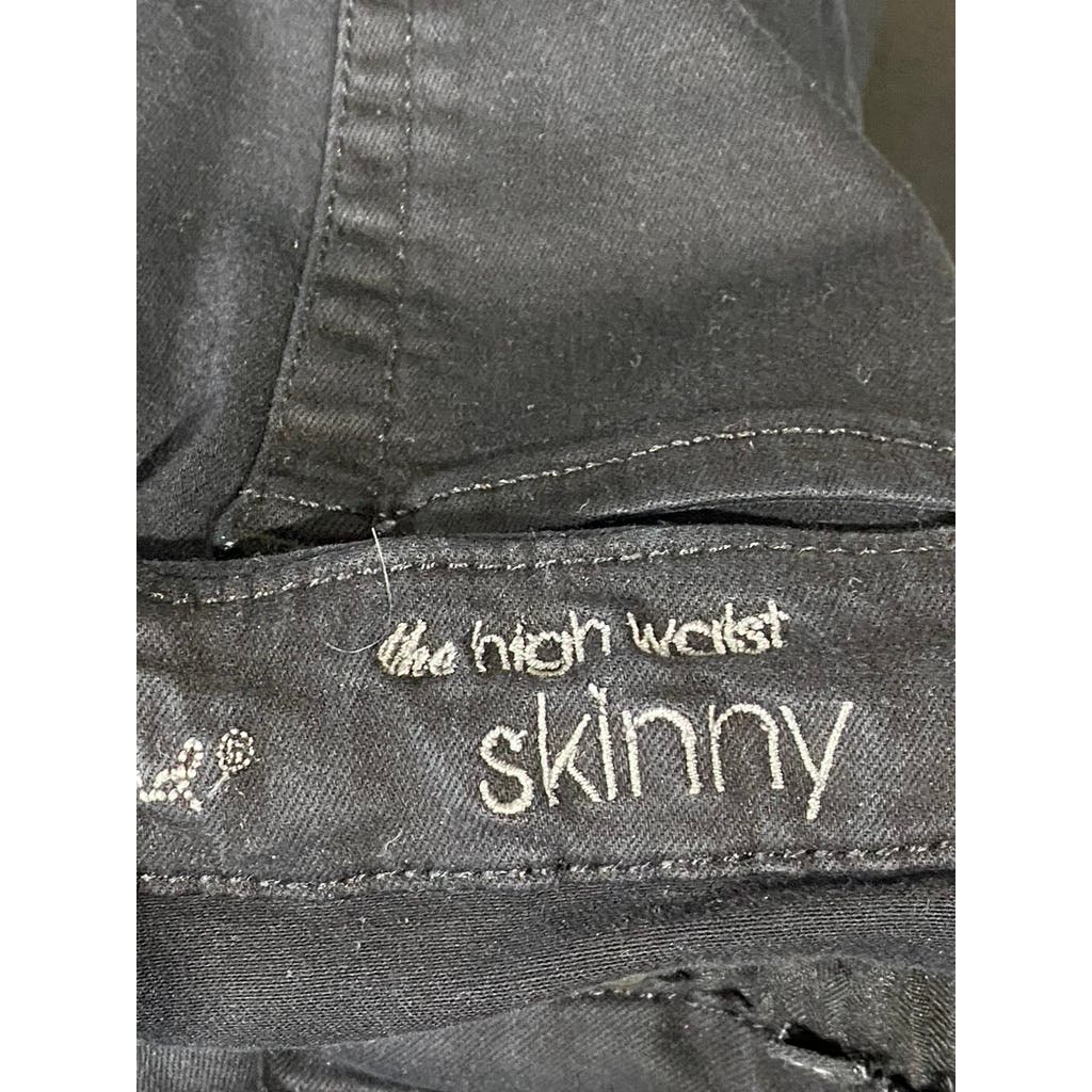 7 FOR ALL MANKIND Women's Black Solid The High-Rise Skinny Jeans SZ 28