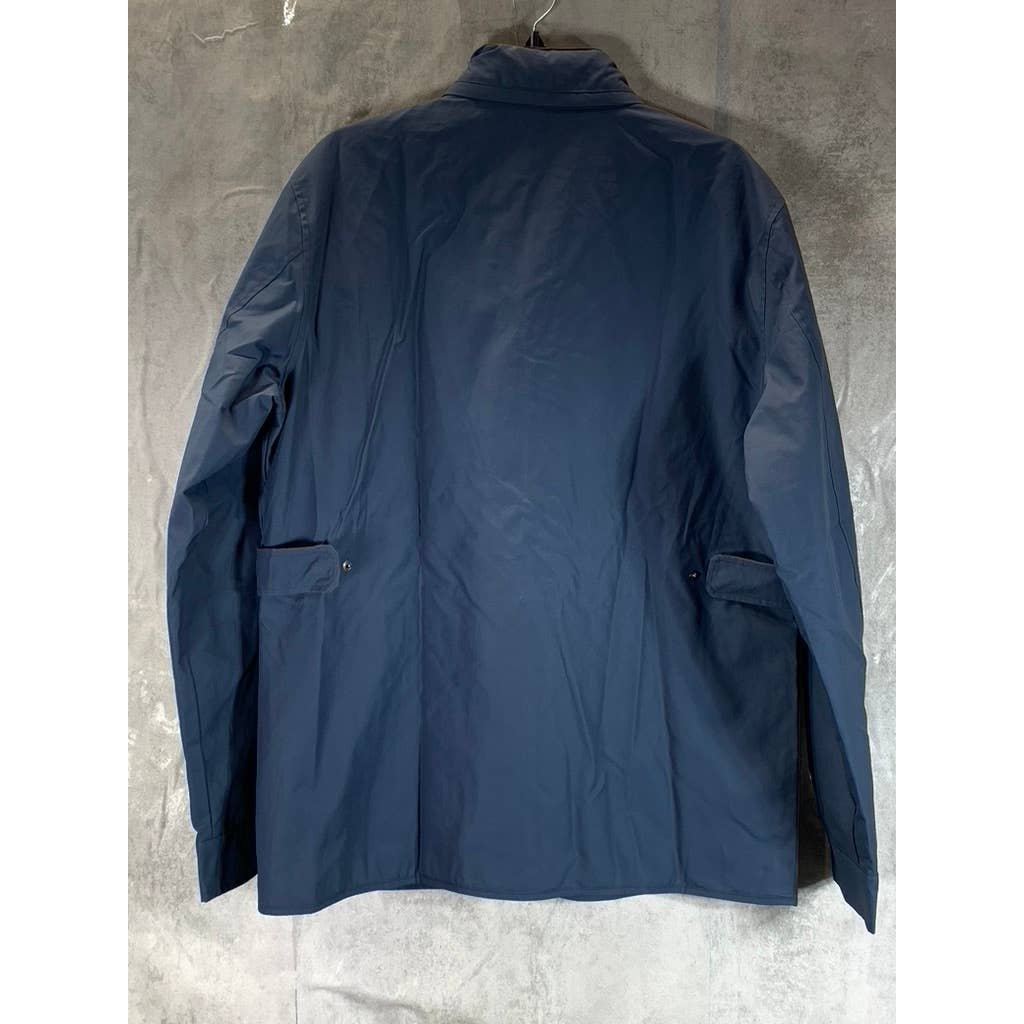 PETER MILLAR Men's Navy Waxed Cotton Safari Water Resistant Full-Zip Jacket SZ L
