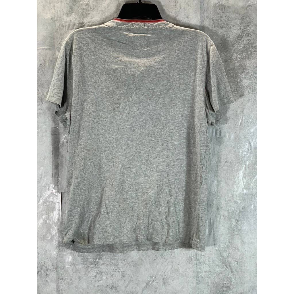 ABERCROMBIE & FITCH Men's Grey Muscle Short-Sleeve Henley T-Shirt SZ M