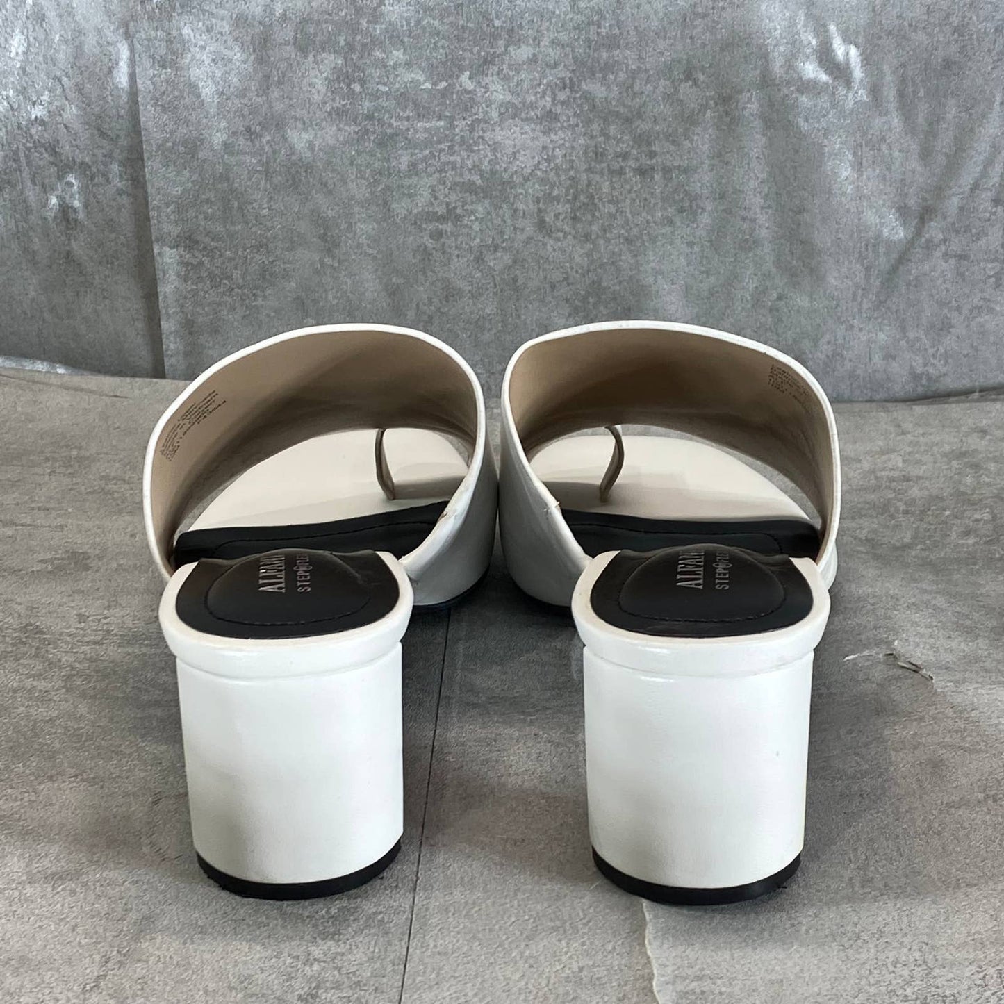 ALFANI STEP 'N FLEX Women's White Leather Colyerr Thong Slip-On Sandal SZ 10
