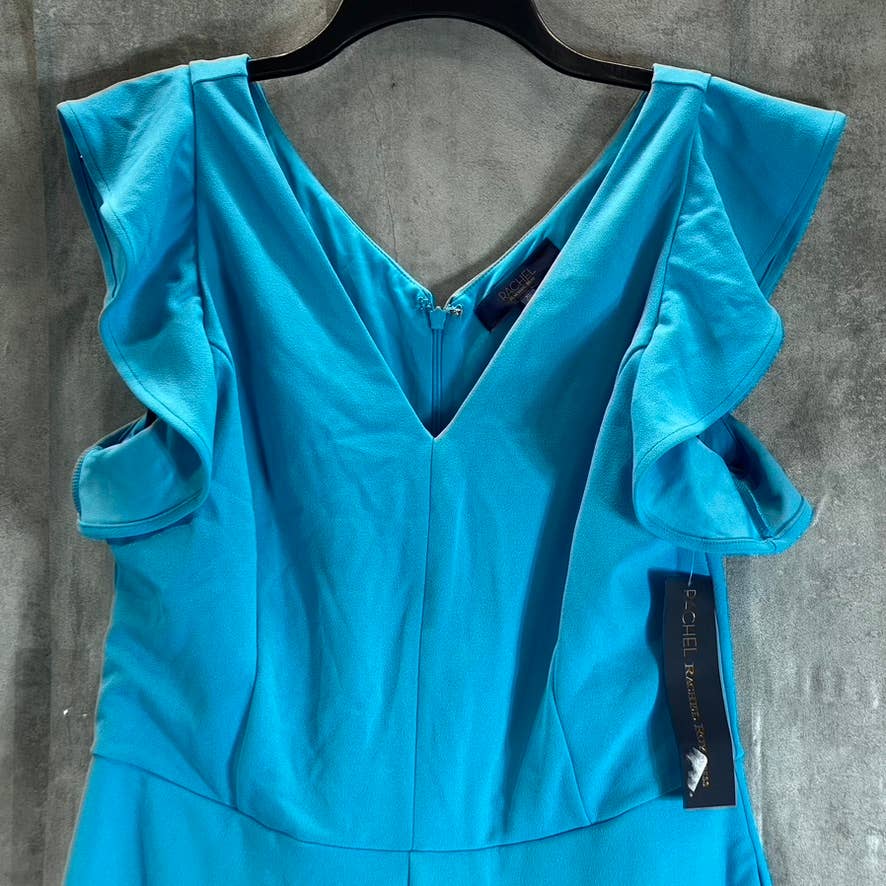 RACHEL RACHEL ROY Women's Shore Blue Ruffled-Sleeve Pocket Cropped Jumpsuit SZXL