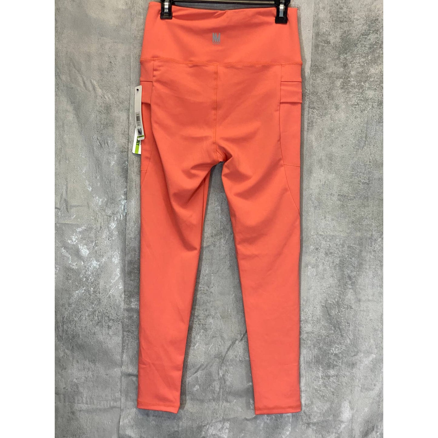 NICOLE MILLER Sport Women's Coral High-Rise Pull-On Skinny Media Pocket Leggings SZ L