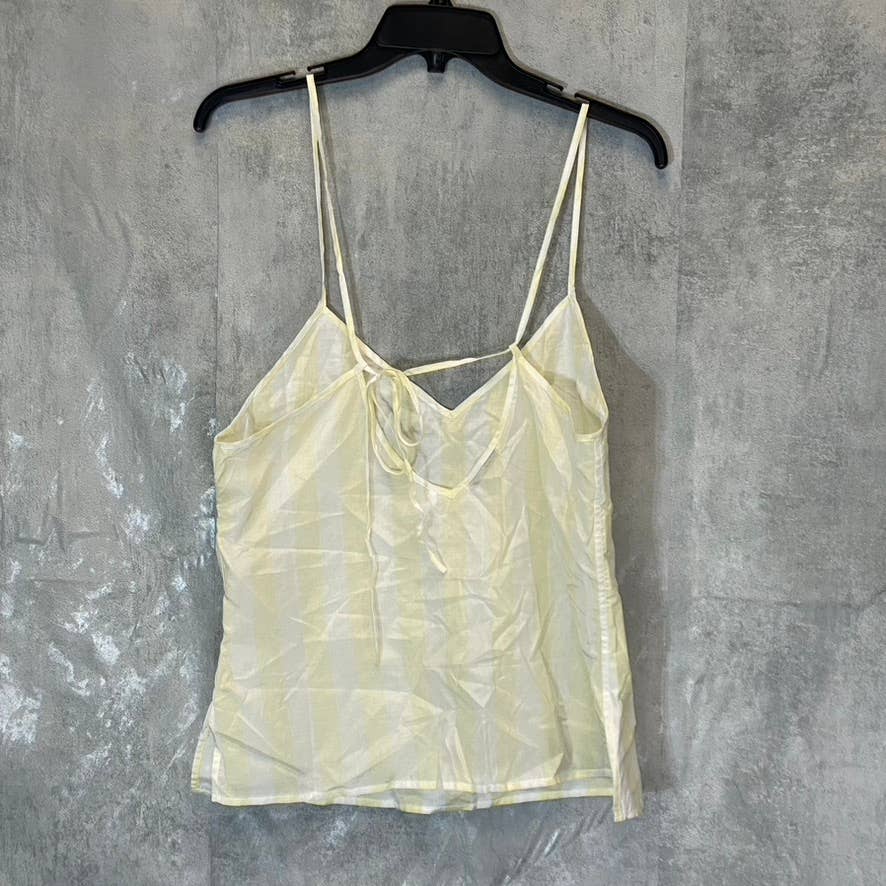 BLDWN Women's Optic White/Sunkiss Quinn Sleeveless Lightweight Silk-Blend Tank Top SZ M