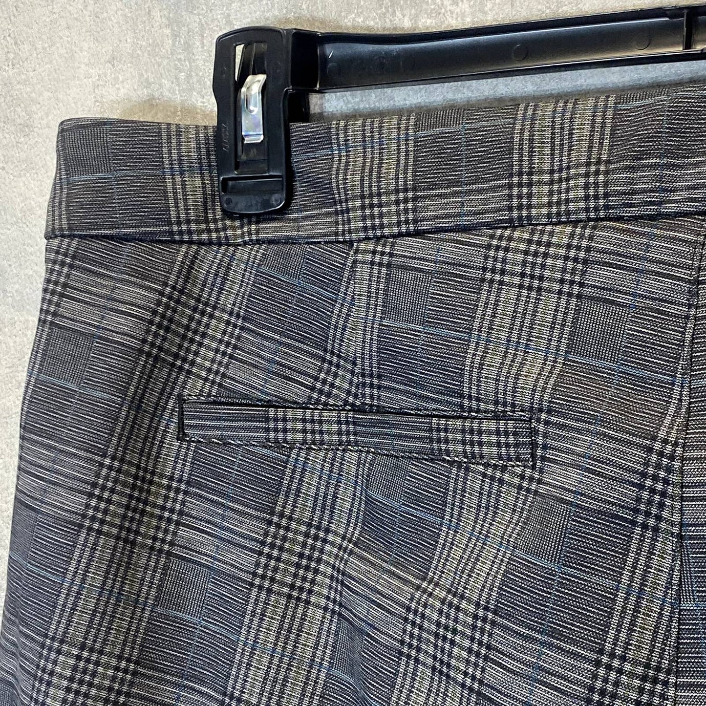 NYDJ Women's Gray Lancaster Plaid Stretch Slim Ponte Trousers SZ 14