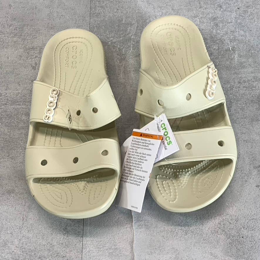 CROCS Iconic Comfort Unisex Adult Bone Classic Double-Strap Slide Sandal SZM7/W9