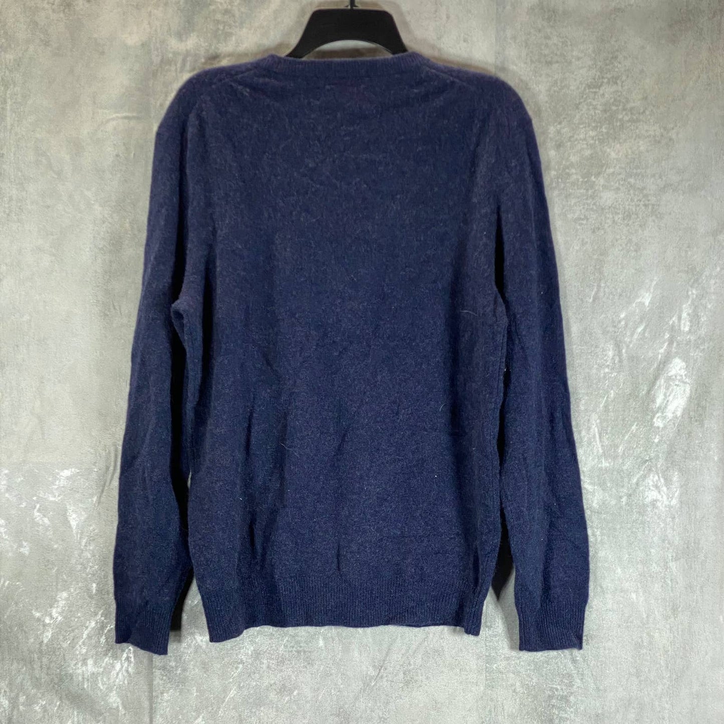 CLUB ROOM Men's Navy Heather Solid Cashmere Crewneck Pullover Sweater SZ S