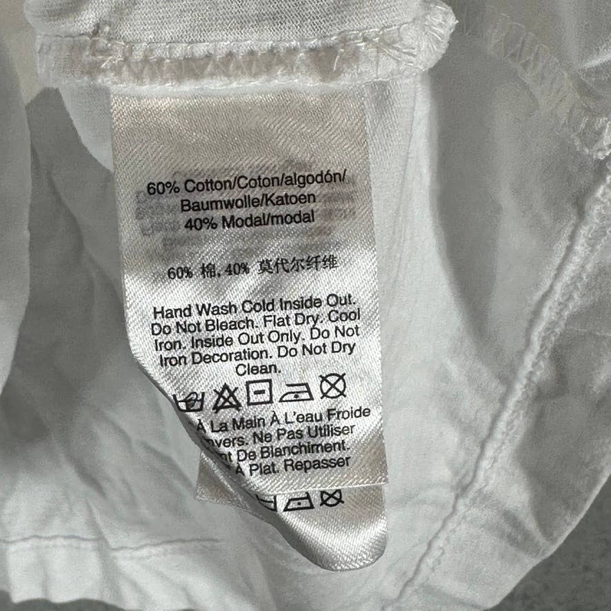 DKNY Women's White Sequin-Pocket Crewneck Short-Sleeve T-Shirt SZ XL