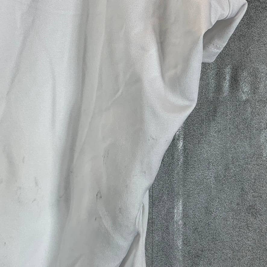 AND NOW THIS Women's White Square-Neck Cap Short-Sleeve Bodysuit SZ L