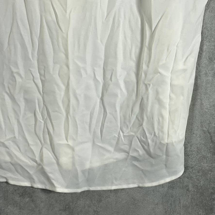 BAR III Women's Lily Ruffle V-Neck Sleeveless Button-Up Top SZ XL