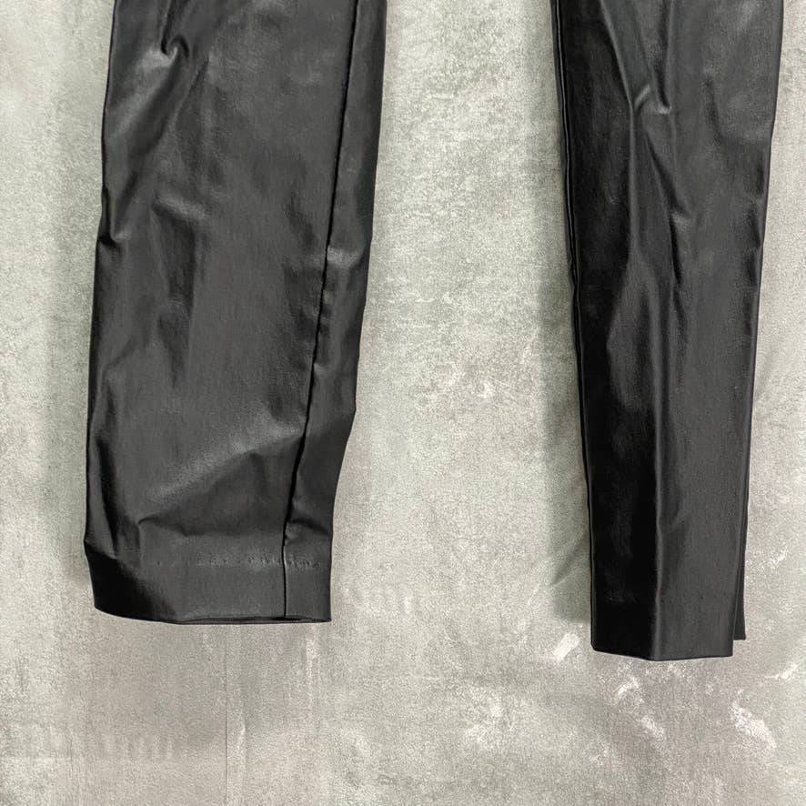 BAR III Solid Black Pull-On Coated Leggings SZ S