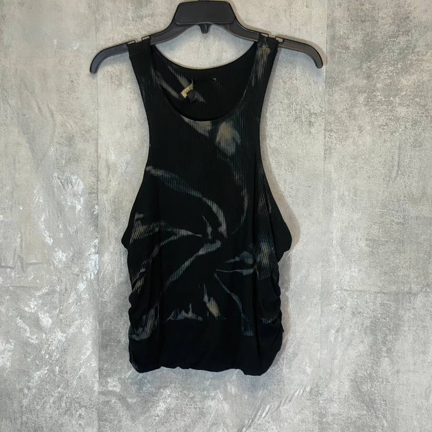 AFRM Women's Plus Size Noir Spring Spiral Ruskin Ribbed Side-Ruched Racerback Tank Top SZ 2X