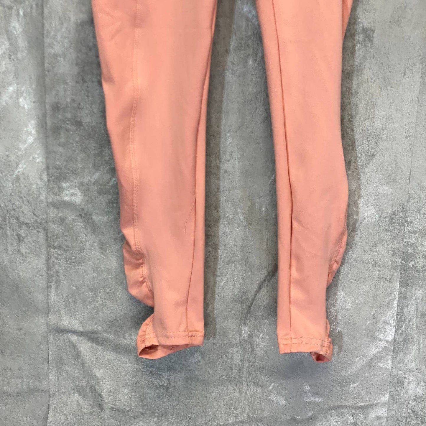 KAY UNGER Women's Peach Ruched Cuff High-Waist Media Pocket Pull-On Athletic Legging SZ S