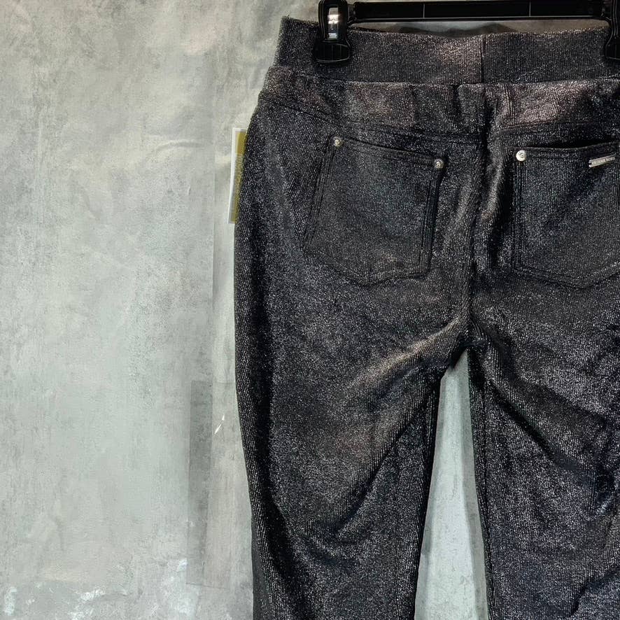 MICHAEL MICHAEL KORS Women's Petite Black Metallic Pull-On Leggings SZ P/M