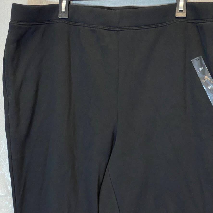 KAREN SCOTT Sport Women's Plus Size Black High-Rise Pull-On Fleece Sweatpants SZ 2X