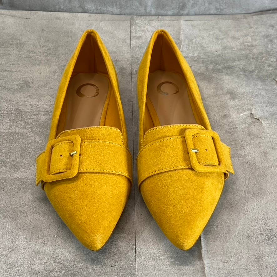 JOURNEE COLLECTION Women's Mustard Buckle Pointed-Toe Slip-On Flats SZ 7