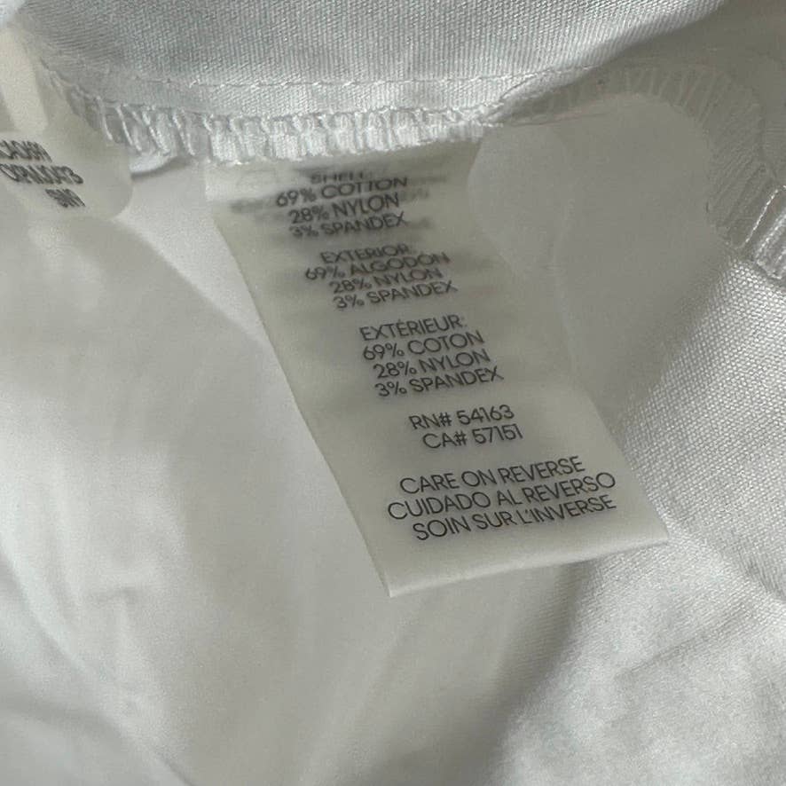 CALVIN KLEIN Women's Soft White V-Neck Tie Elbow Sleeve Top SZ S