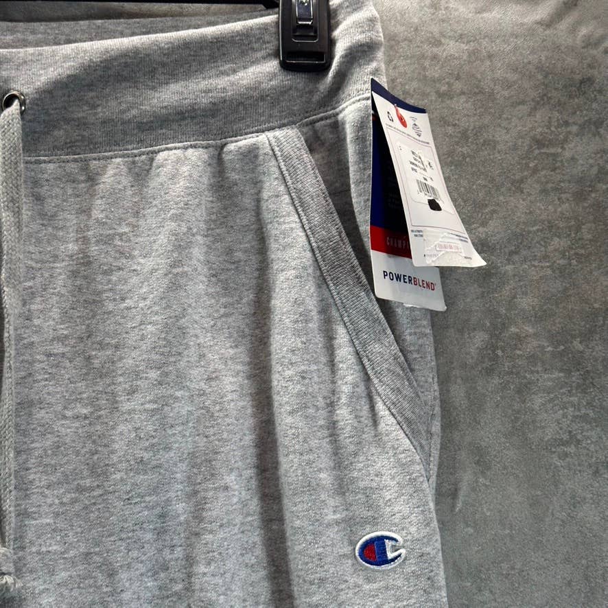 CHAMPION Women's Oxford Grey Powerblend Fleece Drawstring Waist Joggers SZ M