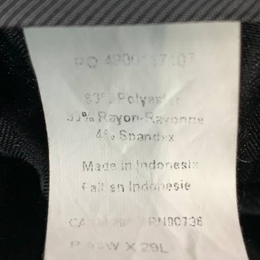 CALVIN KLEIN Men's Dark Grey Infinite Stretch Skinny-Fit Dress Pants SZ 36X29