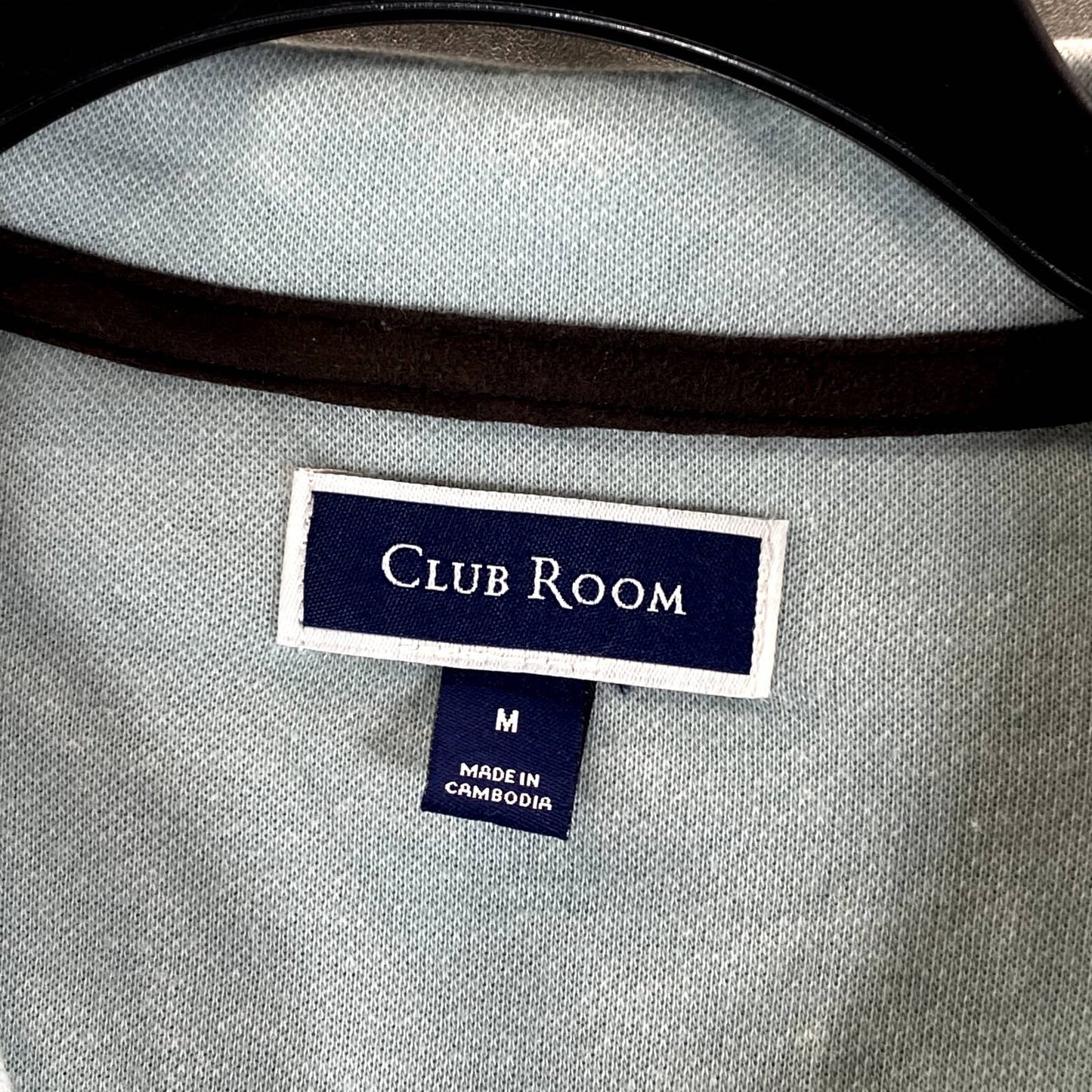 CLUB ROOM Men's Pale Glass Birdseye Mock-Neck Quarter-Zip Pullover Sweater SZ M