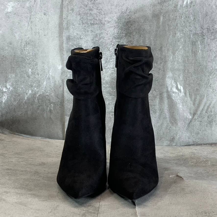JESSICA SIMPSON Women's Black Microsuede Lerona Pointed-Toe Stiletto Booties SZ7