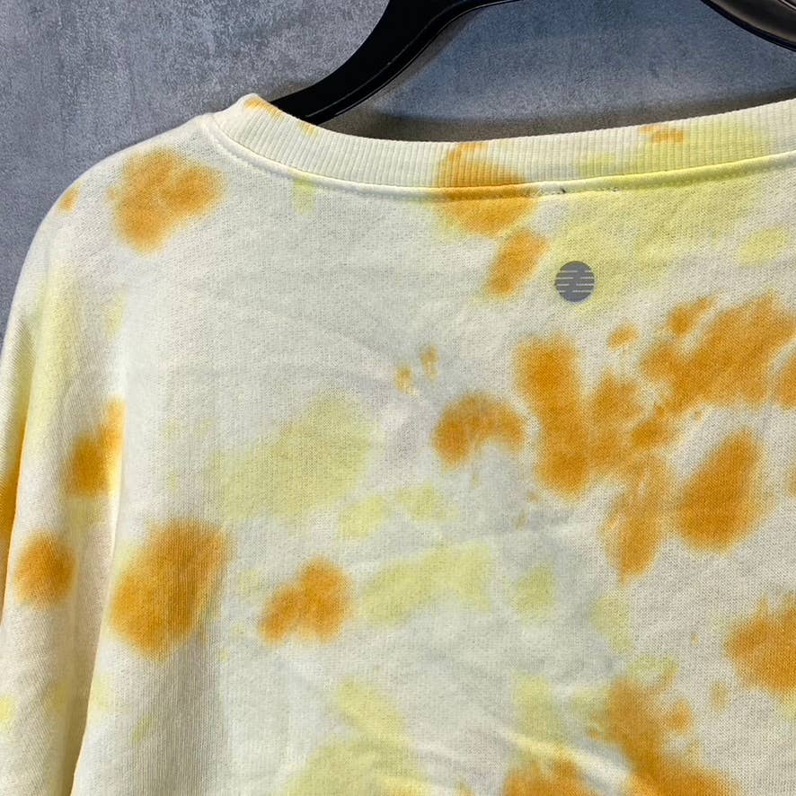 Z BY ZELLA Women's Yellow Green Finch Sunset Tie Dye Cropped Sweatshirt SZ XL