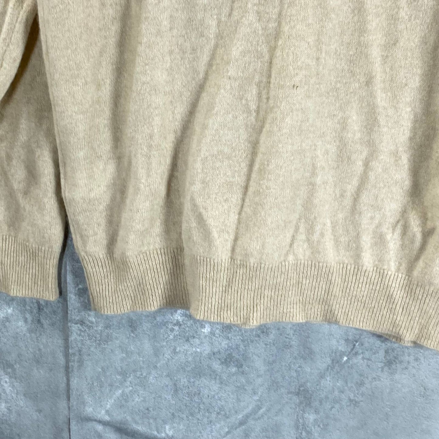 CLUB ROOM Men's Sand Cashmere V-Neck Long-Sleeve Pullover Sweater SZ M