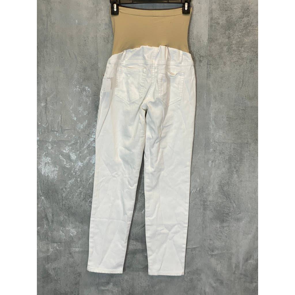 A PEA IN THE POD Women's Maternity White Luxe Secret Fit Belly Skinny Jeans SZ27
