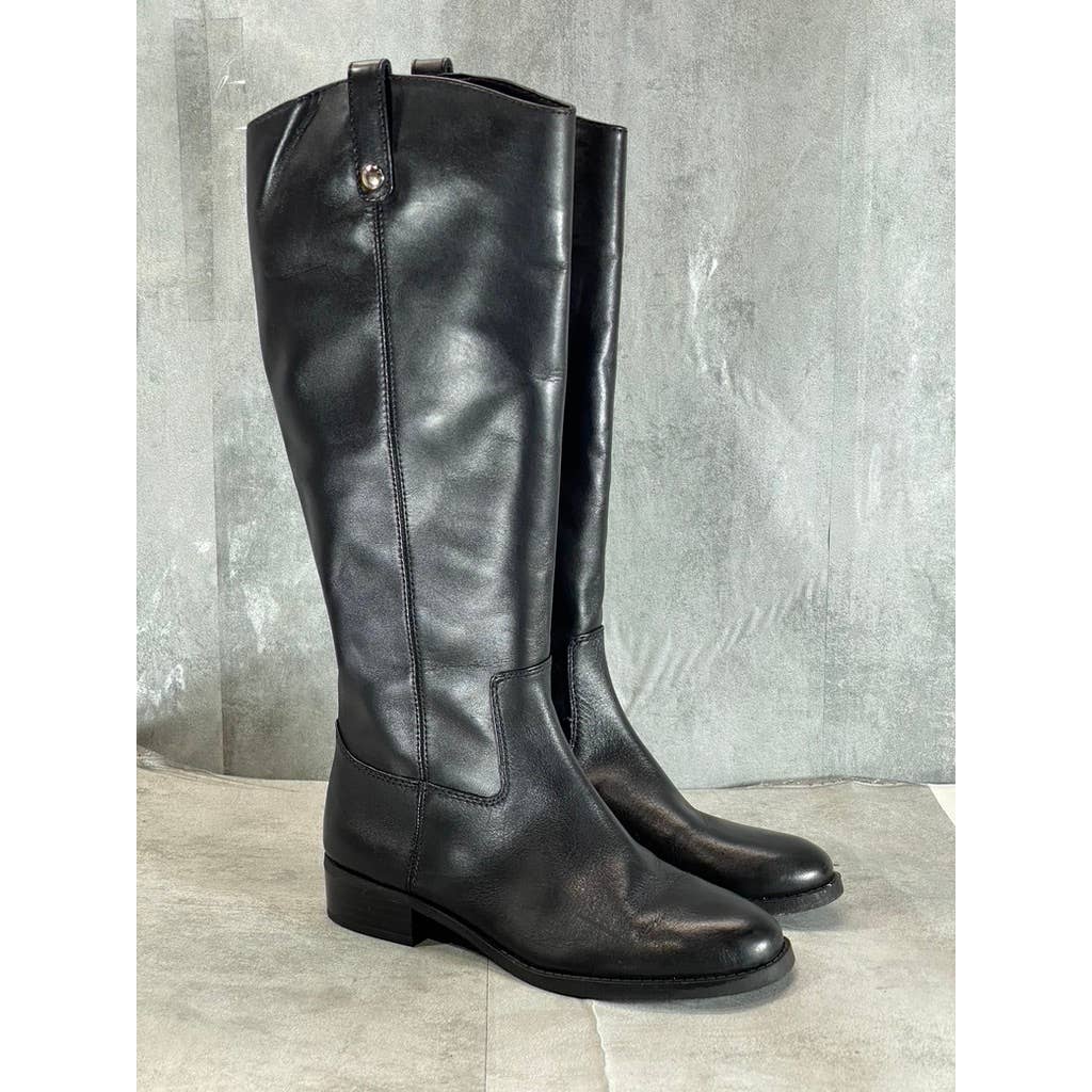 INC INTERNATIONAL CONCEPTS Women's Black Leather Fawne Knee-High Riding Boot SZ9