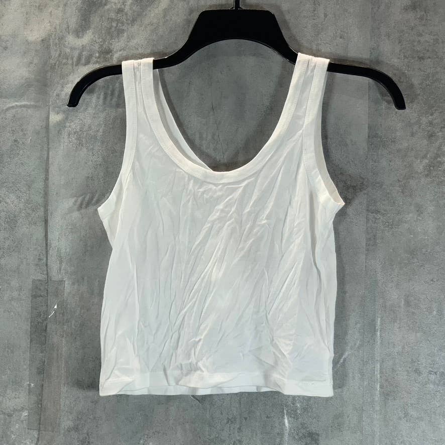 SUNDOWN By SPLENDID Juniors' White Del Rey Scoopneck Tank Top SZ XS
