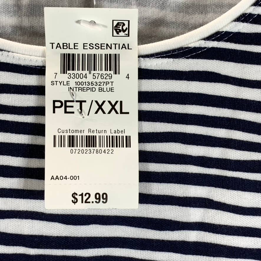 KAREN SCOTT Women's Petite Intrepid Blue Wavy-Stripe Scoop-Neck Top SZ P/2XL